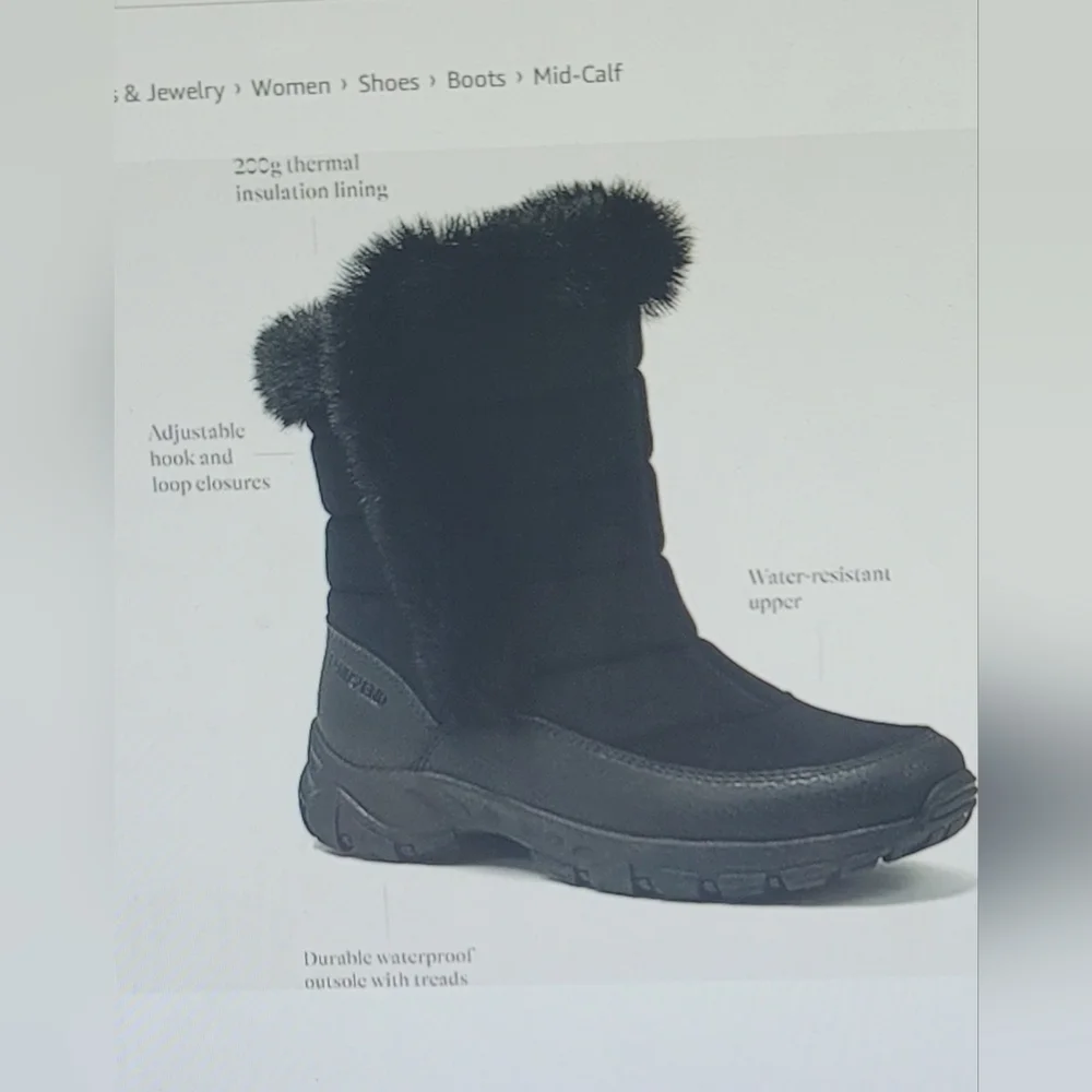 NWT LANDS END EXPEDITION FAUX FUR WATERPROOF PUFFER SNOW BOOTS